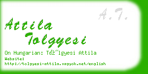 attila tolgyesi business card
